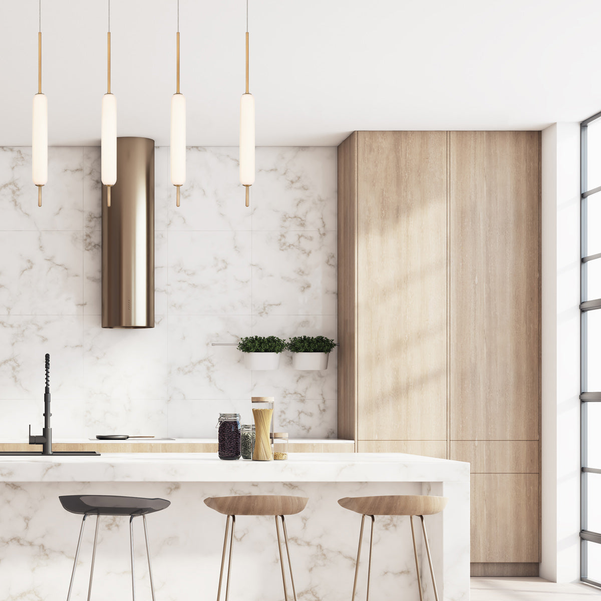 Lampa wisząca Cumberland - 1 źródło światła - Szczotkowane złoto, Eurofase - ePlafoniera.pl