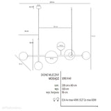 Lampa wisząca Dione 6 Brass, mosiądz - Aldex, 1092K40 (4xE14/2xE27)