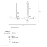 Lampa wisząca do salonu Harmony - złoty żyrandol (białe kule 6xE14) - Aldex, 1073K30