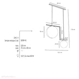 Lampa wisząca dwie kule, czarny żyrandol (2xE27) Aldex (zac) 1038H1