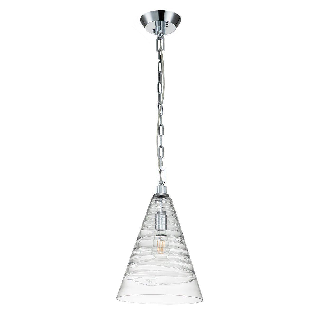 Lampa wisząca Elmore - 1 źródło światła - Polerowany chrom, Feiss - ePlafoniera.pl