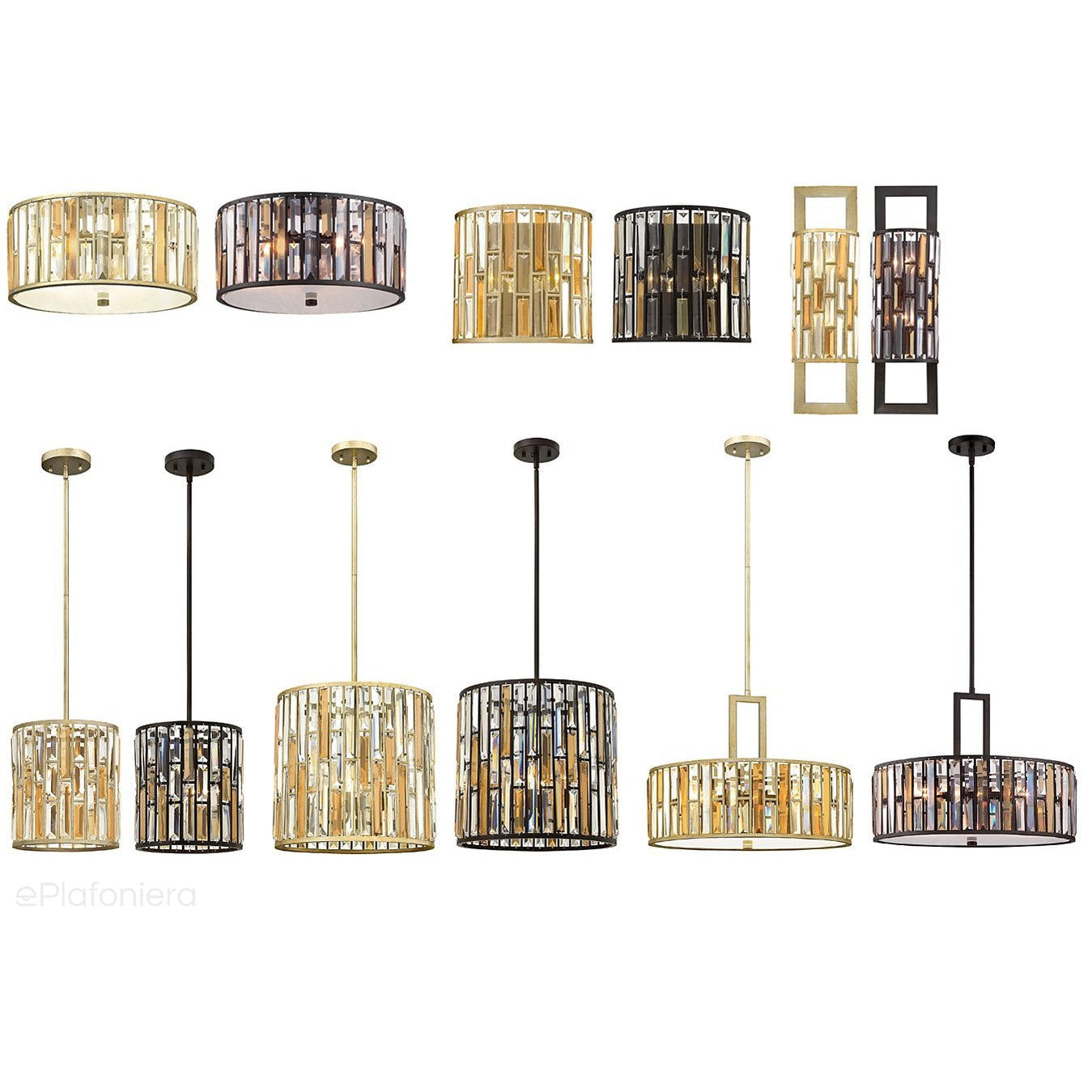 Lampa wisząca Gemma w stylu pałacowym - Hinkley (vintage brąz, bursztyn, kryształy / 54 cm / 3xE27)