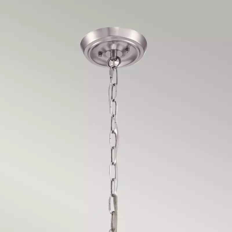 Lampa wisząca srebrna - czarny abażur  (58cm) żyrandol do salonu sypialni jadalni (4xE27) Quoizel (Gotham)