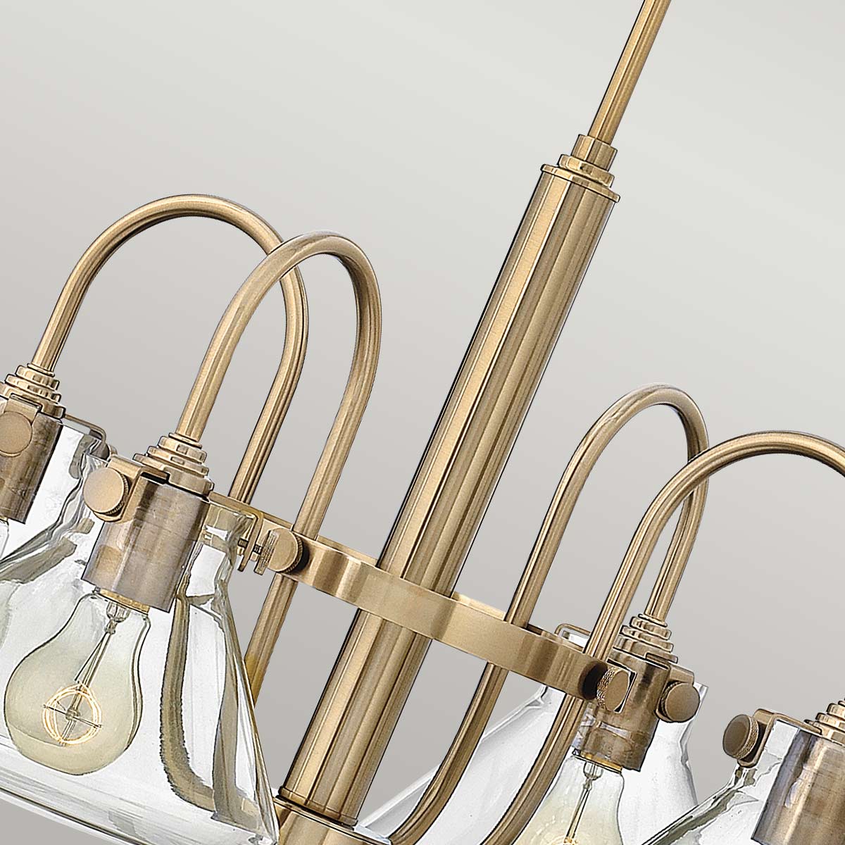 Lampa wisząca (karmel) żyrandol - klosz 20cm do salonu kuchni sypialni (4xE27) Hinkley (Congress)
