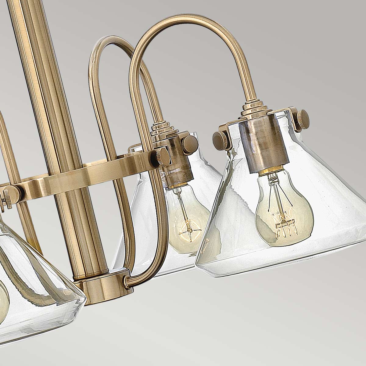 Lampa wisząca (karmel) żyrandol - klosz 20cm do salonu kuchni sypialni (4xE27) Hinkley (Congress)