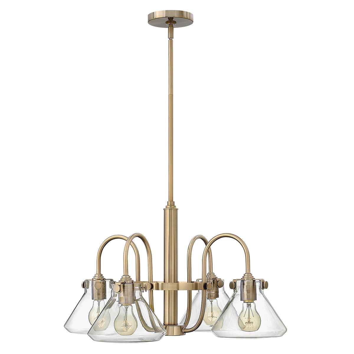 Lampa wisząca (karmel) żyrandol - klosz 20cm do salonu kuchni sypialni (4xE27) Hinkley (Congress)