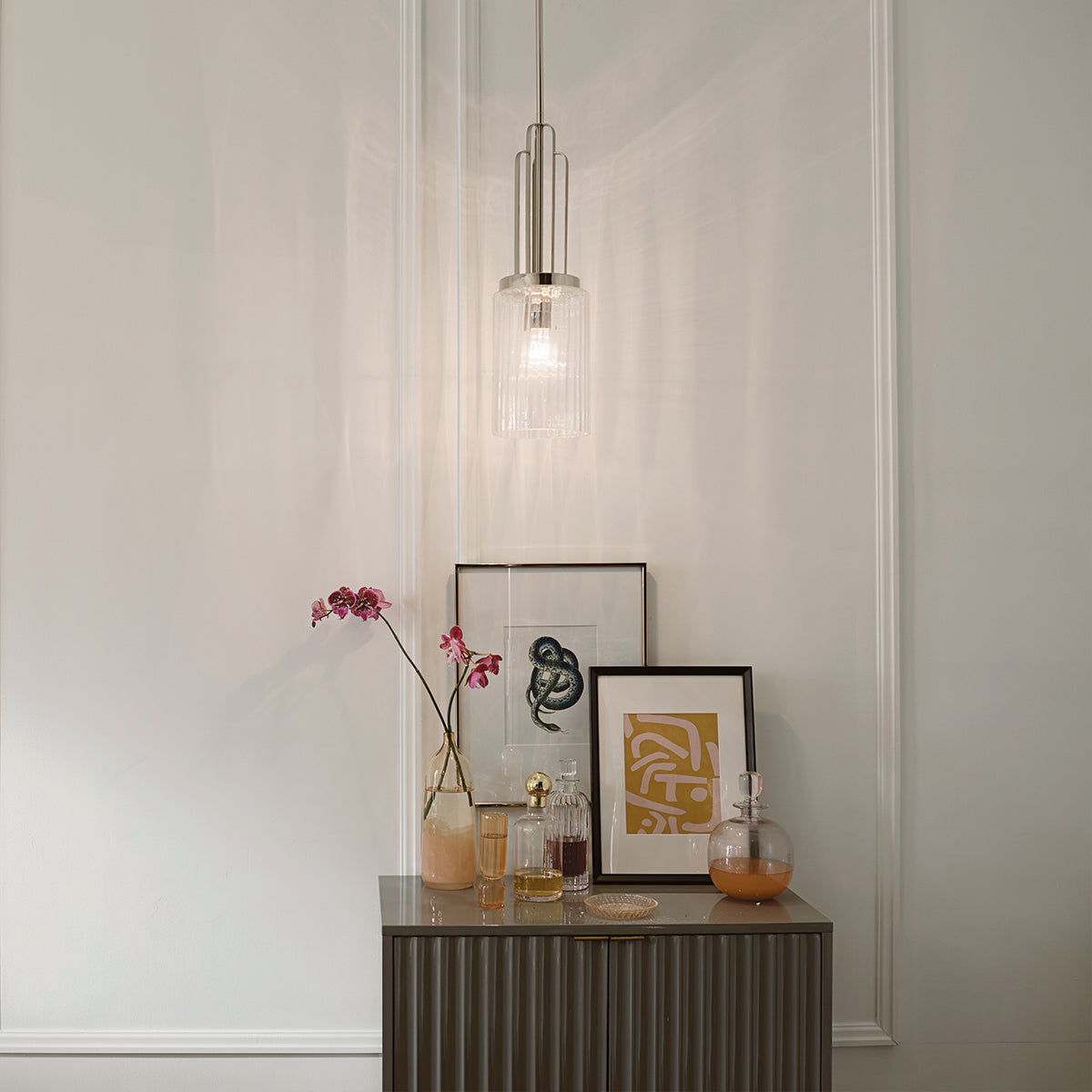 Lampa wisząca Kimrose - 1 źródło światła - Polerowany nikiel, Kichler - ePlafoniera.pl