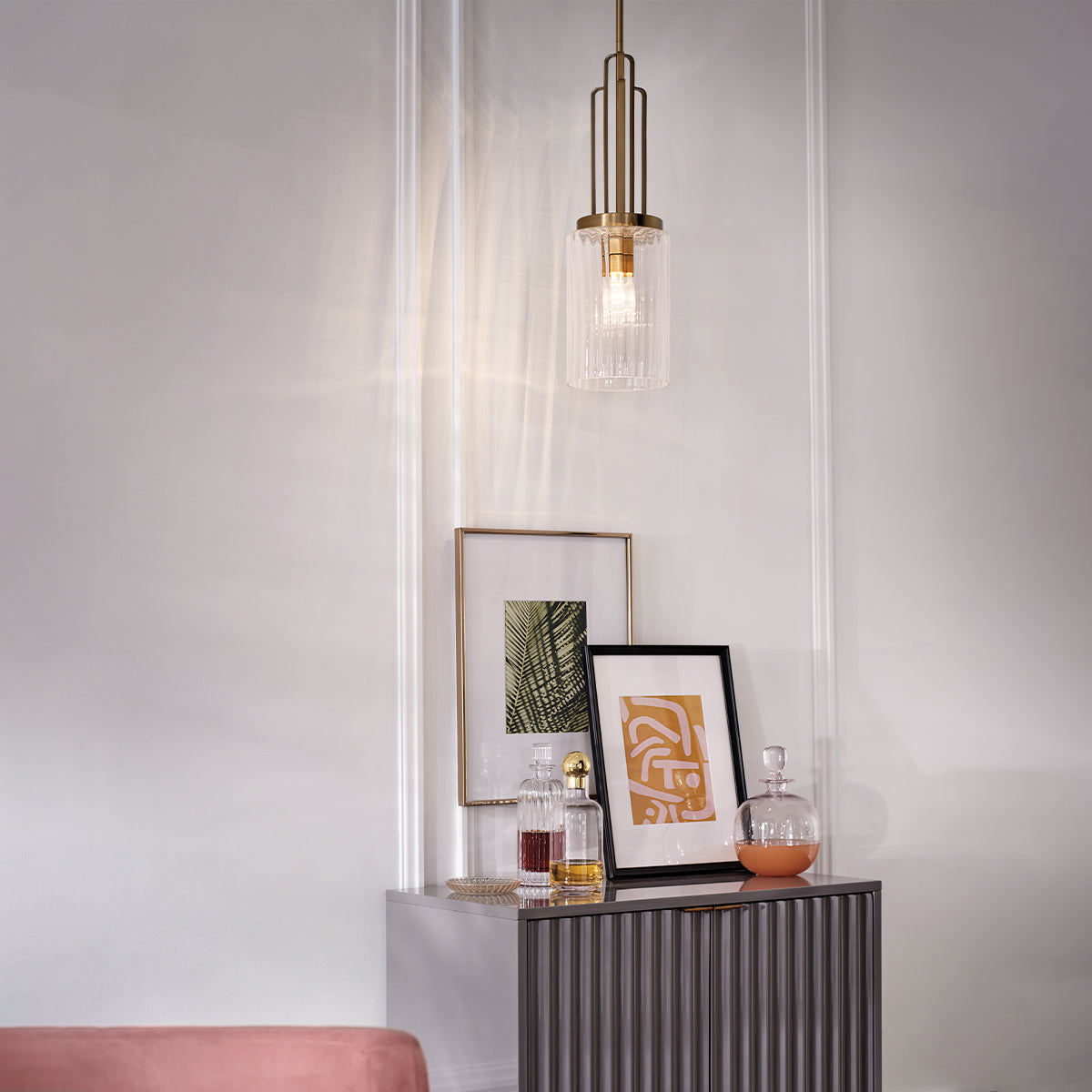 Lampa wisząca Kimrose - 1 źródło światła - Szczotkowany naturalny mosiądz, Kichler - ePlafoniera.pl