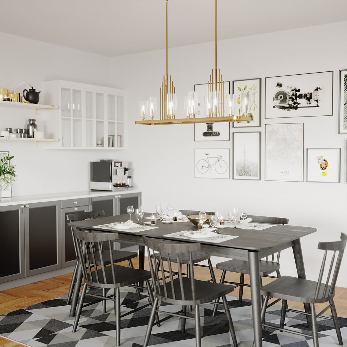 Lampa wisząca Kimrose - 10 źródeł światła - Szczotkowany naturalny mosiądz, Kichler - ePlafoniera.pl