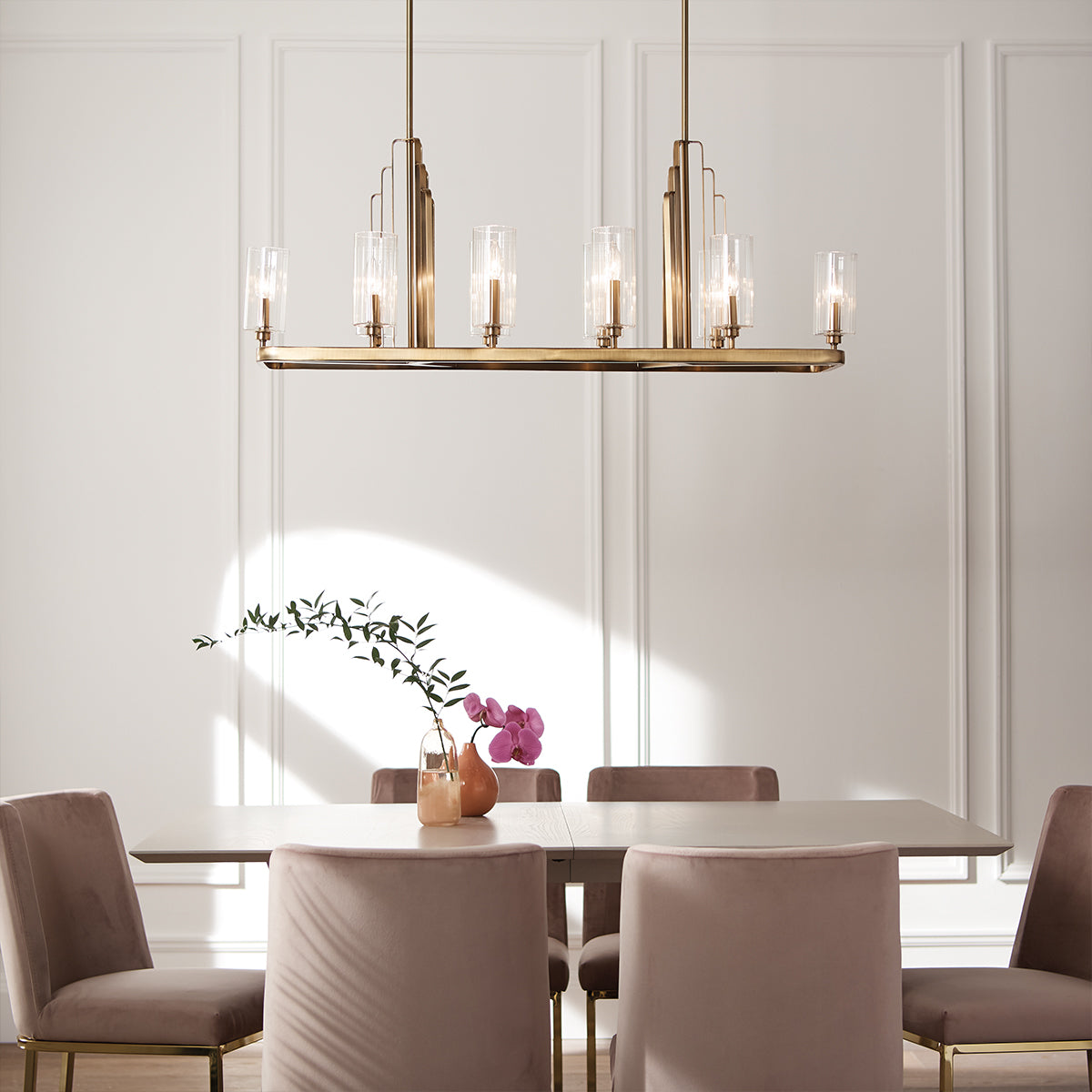 Lampa wisząca Kimrose - 10 źródeł światła - Szczotkowany naturalny mosiądz, Kichler - ePlafoniera.pl