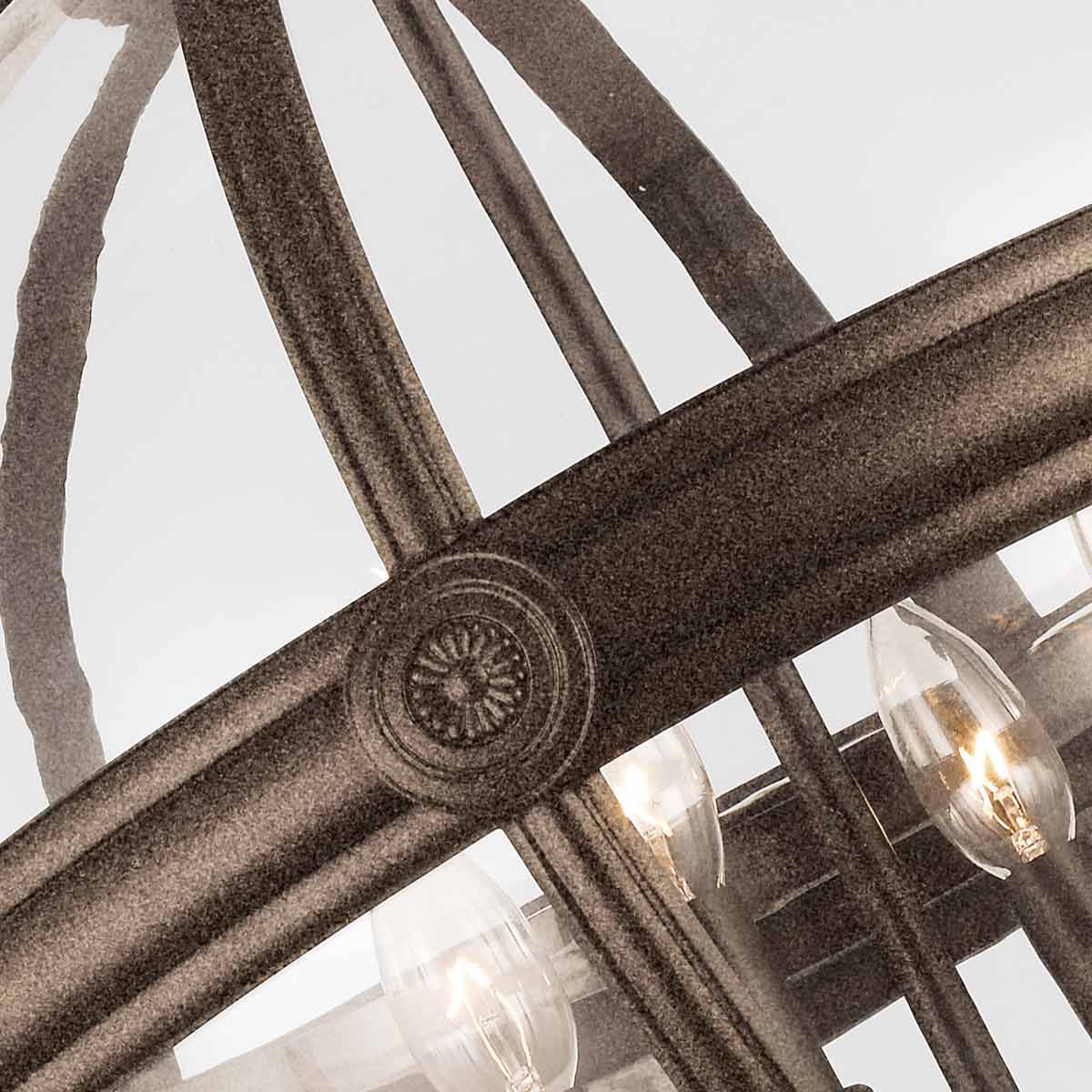 Lampa wisząca kula 50cm (metal - szkło) brytyjski brąz, do salonu sypialni (4xE14) Feiss (Adams)