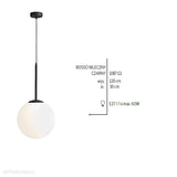 Lampa wisząca kula Bosso Medium 30 Black - Aldex (E27) 1087G1