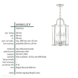 Lampa wisząca latarnia Gentry (nikiel) do jadalni / salonu - Hinkley, 35cm / 6xE14