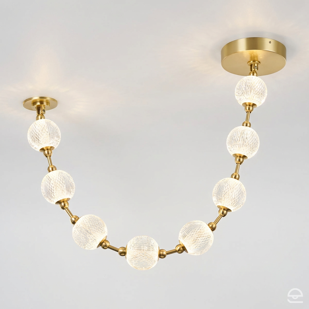 Lampa wisząca LED Marni - Naturalny mosiądz, Alora