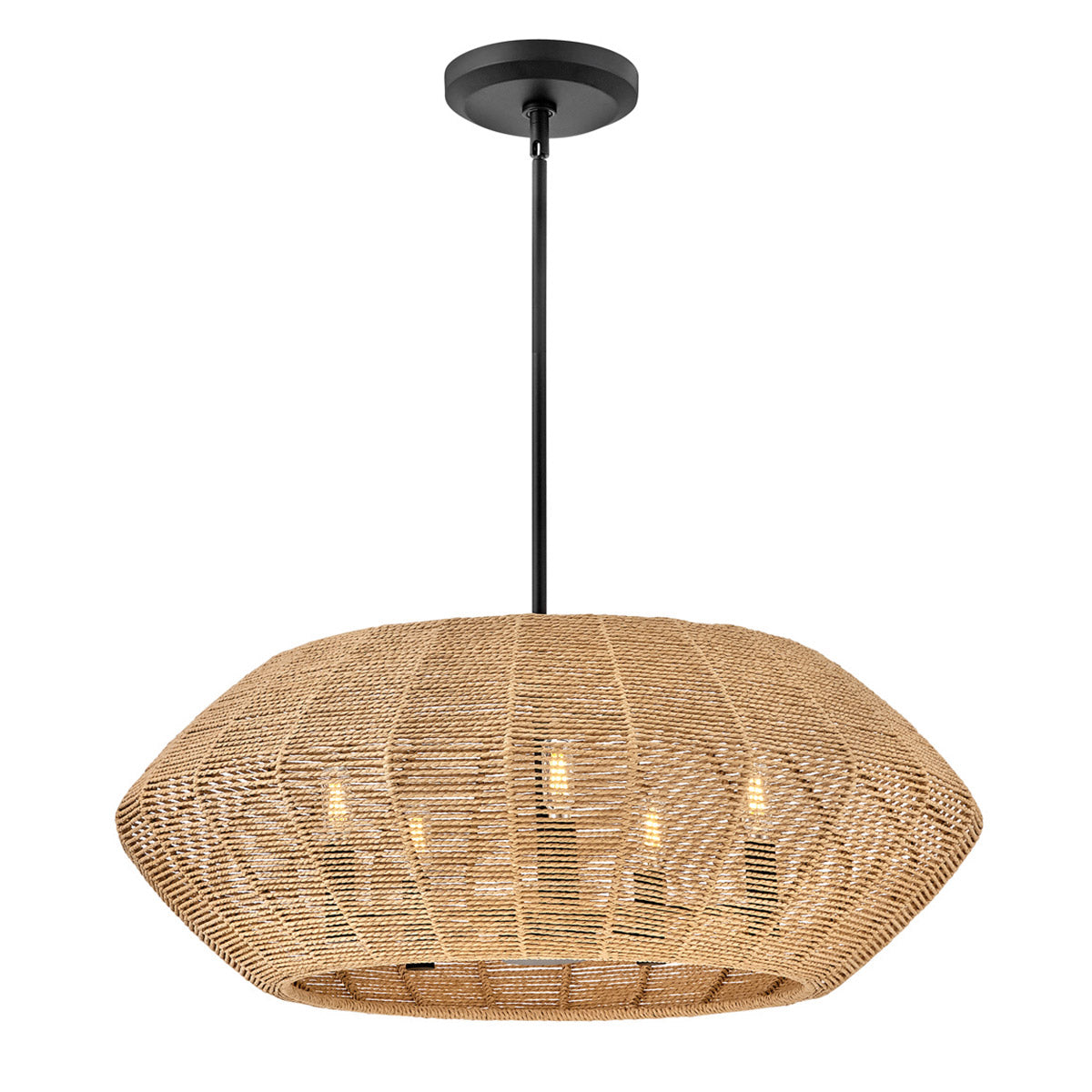 Lampa wisząca Luca - 5 źródeł światła - Czarny, karmelowy beż, Hinkley - ePlafoniera.pl