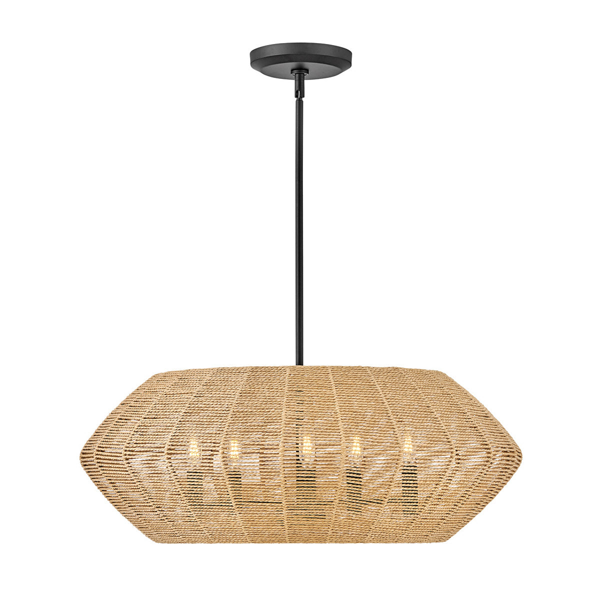 Lampa wisząca Luca - 5 źródeł światła - Czarny, karmelowy beż, Hinkley - ePlafoniera