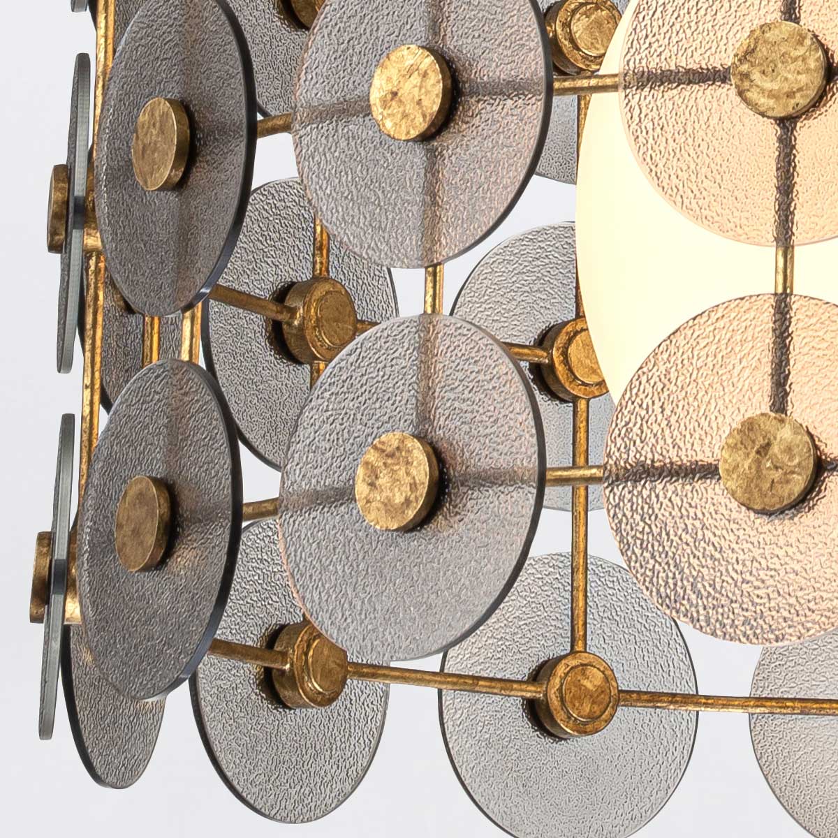Lampa wisząca Meridian - 3 źródła światła - Przecierane złoto, Quintiesse - ePlafoniera.pl