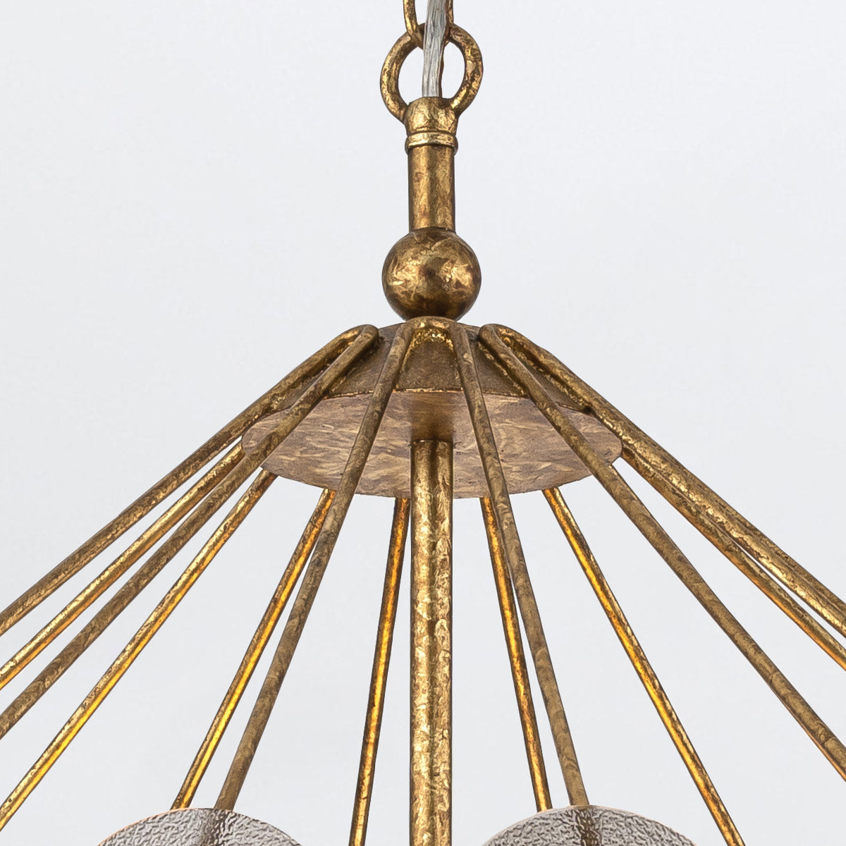 Lampa wisząca Meridian - 3 źródła światła - Przecierane złoto, Quintiesse - ePlafoniera.pl
