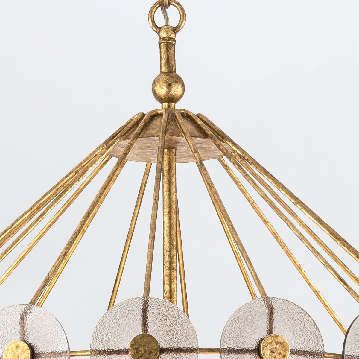 Lampa wisząca Meridian - 9 źródeł światła - Przecierane złoto, Quintiesse - ePlafoniera.pl