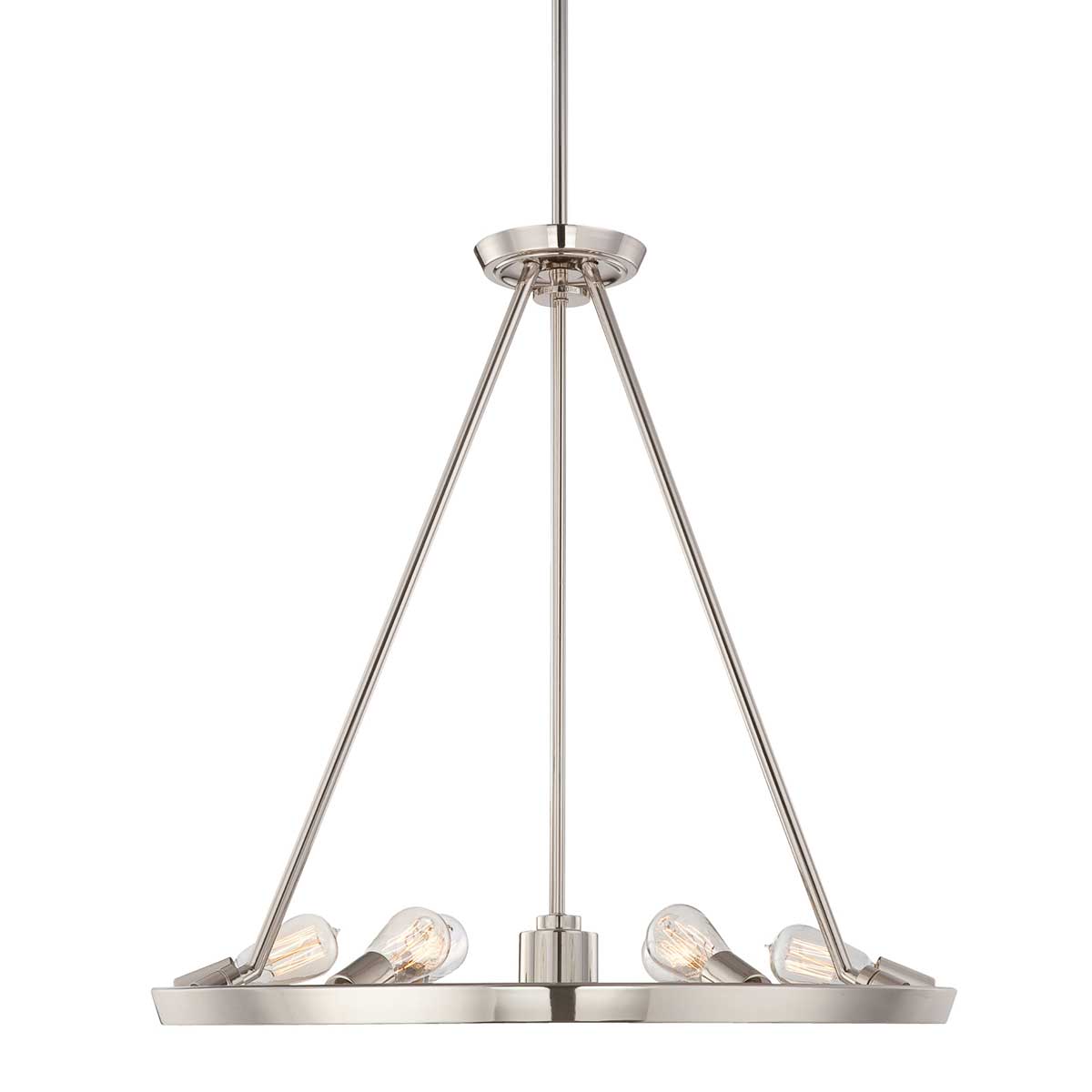 Lampa wisząca - na kole (srebrna) żyrandol do salonu sypialni kuchni (6xE27) Quoizel (Theater)