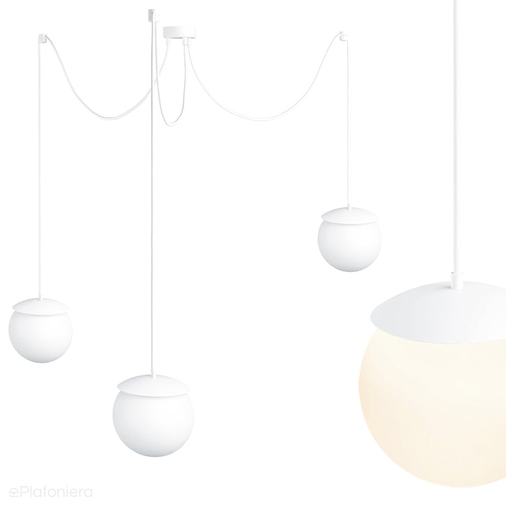 Lampa wisząca pająk z białym wykończeniem Kuul F3-P - stylowa lampa sufitowa z regulacją Ummo
