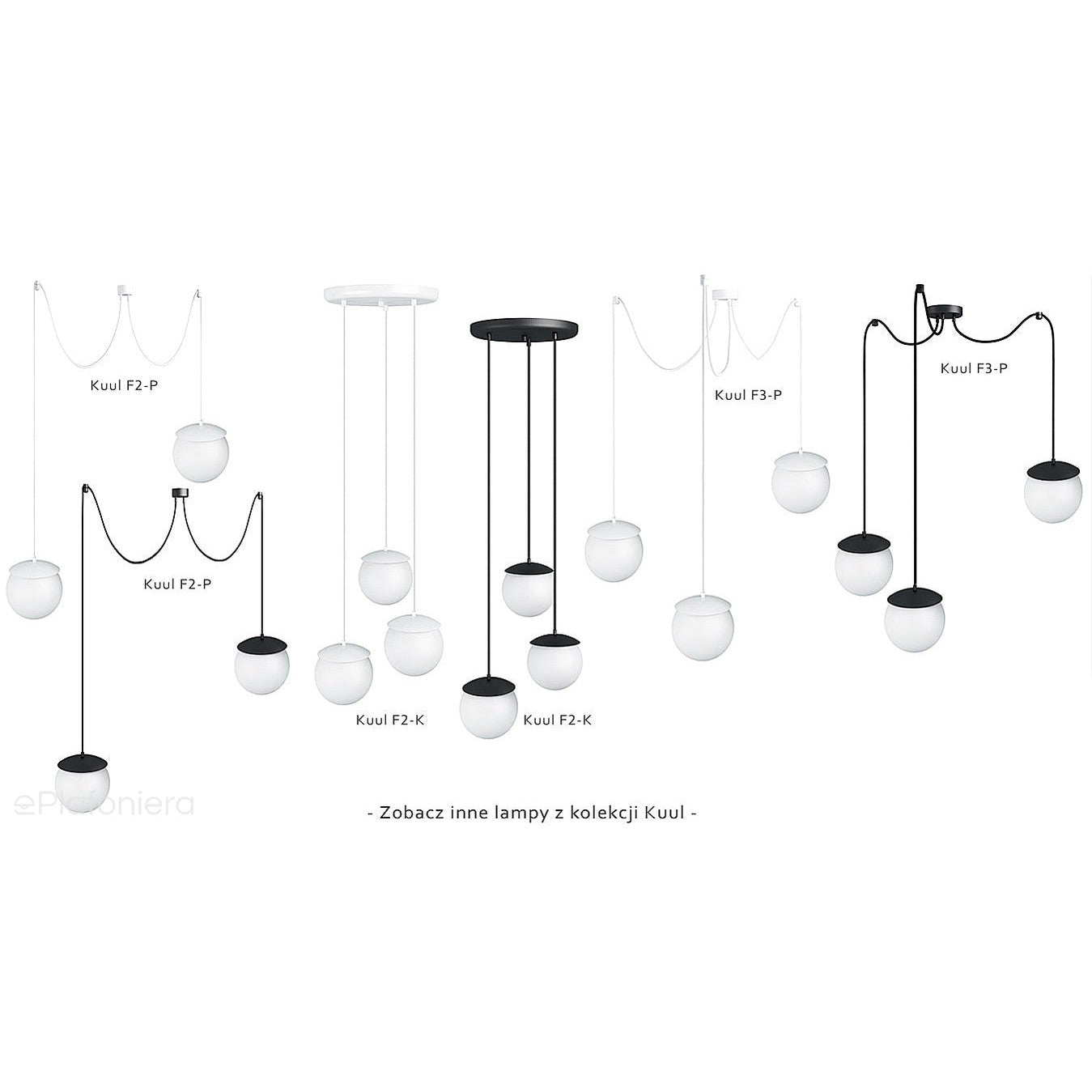 Lampa wisząca pająk z białym wykończeniem Kuul F3-P - stylowa lampa sufitowa z regulacją Ummo