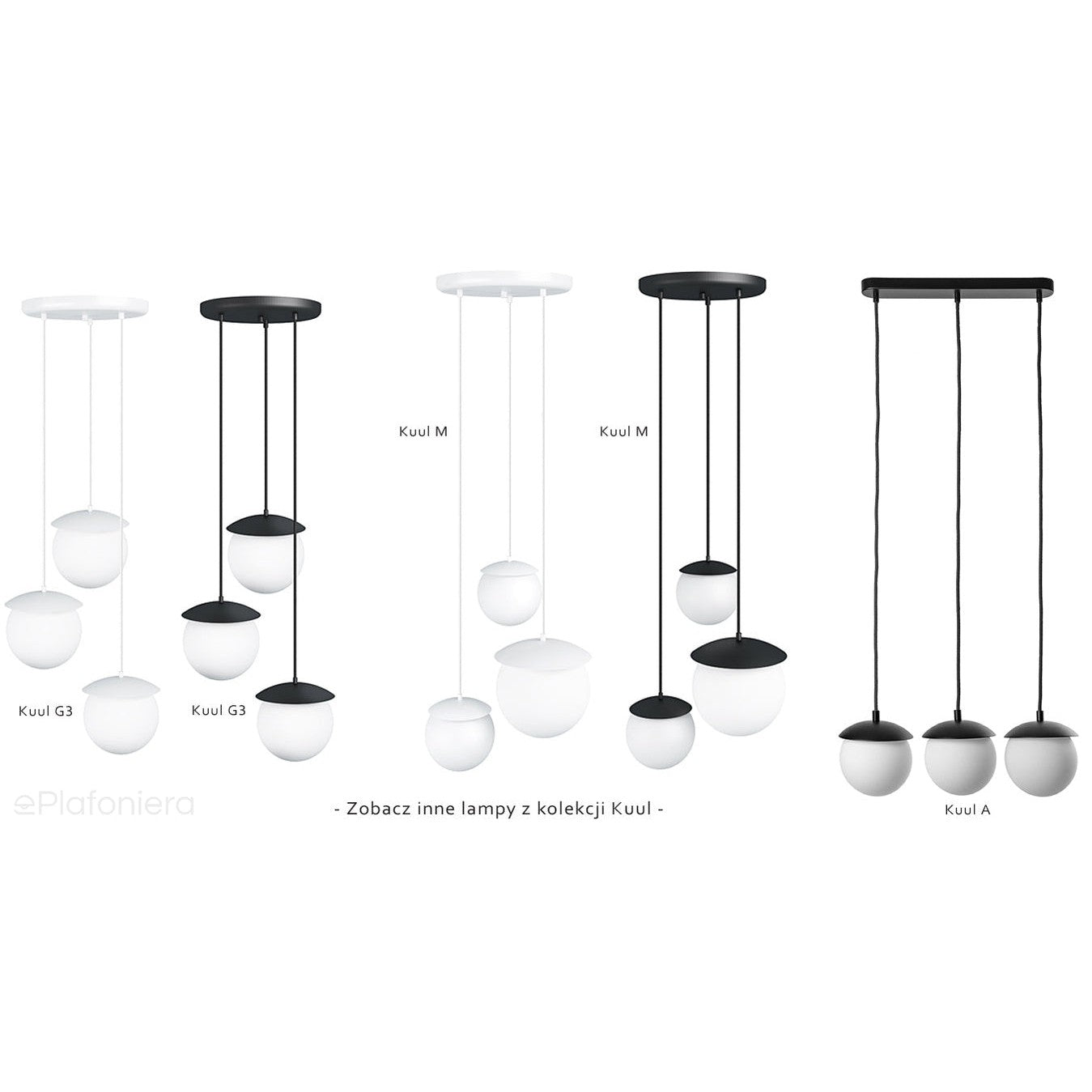 Lampa wisząca pająk z białym wykończeniem Kuul F3-P - stylowa lampa sufitowa z regulacją Ummo