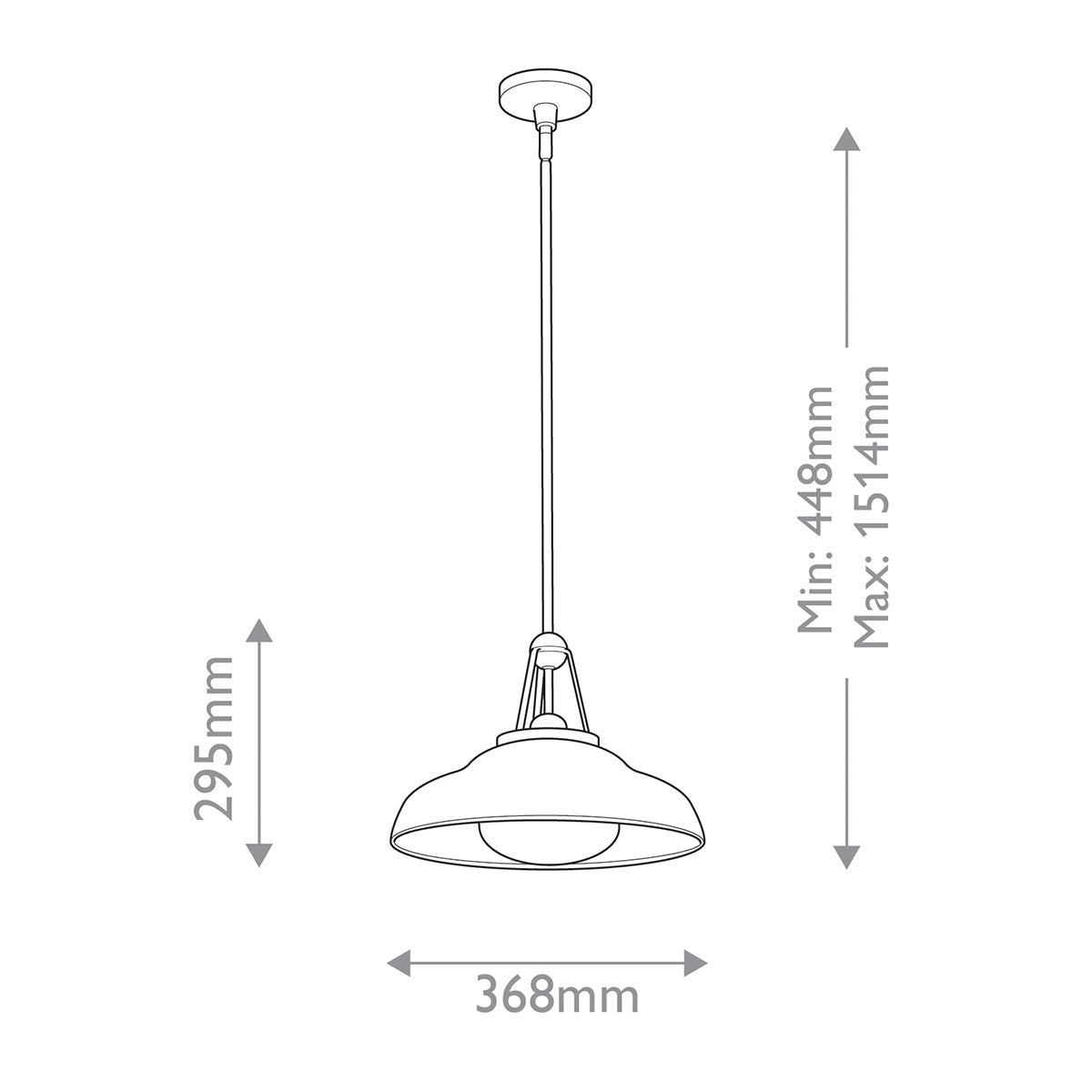Lampa wisząca Palmetto - 1 źródło światła - Miejski brąz, Alora - ePlafoniera.pl