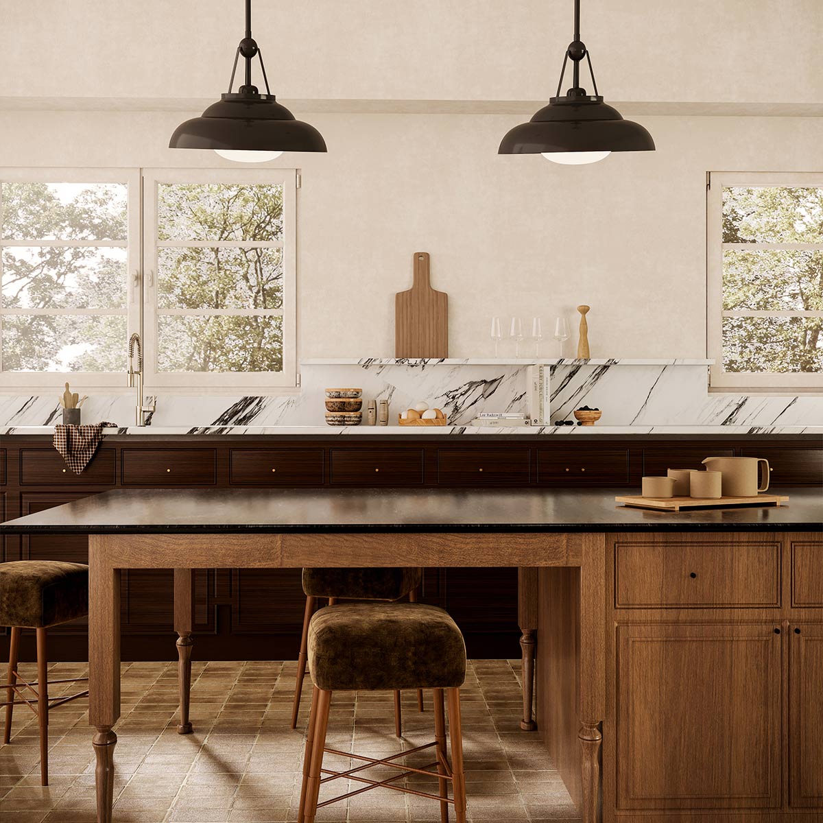 Lampa wisząca Palmetto - 1 źródło światła - Miejski brąz, Alora - ePlafoniera.pl