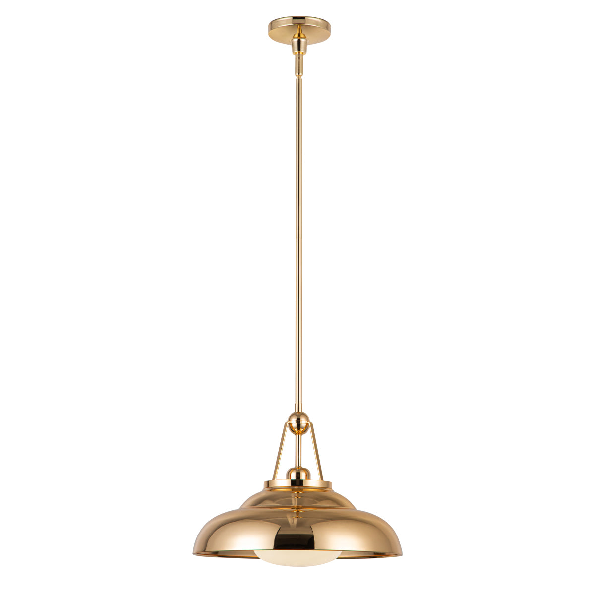 Lampa wisząca Palmetto - 1 źródło światła - Polerowany mosiądz, Alora - ePlafoniera.pl