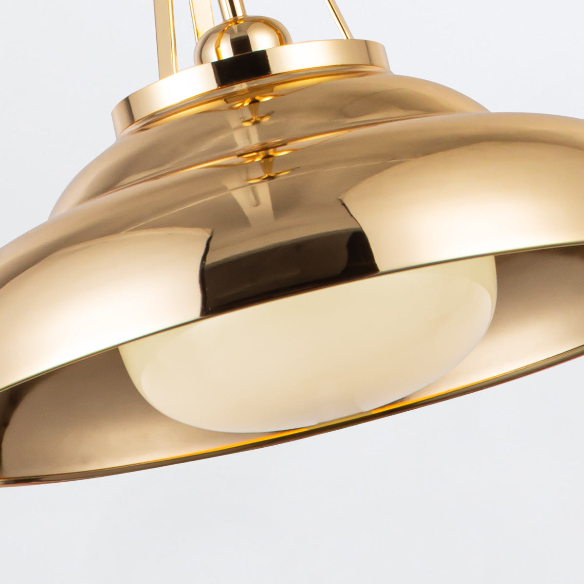 Lampa wisząca Palmetto - 1 źródło światła - Polerowany mosiądz, Alora - ePlafoniera.pl