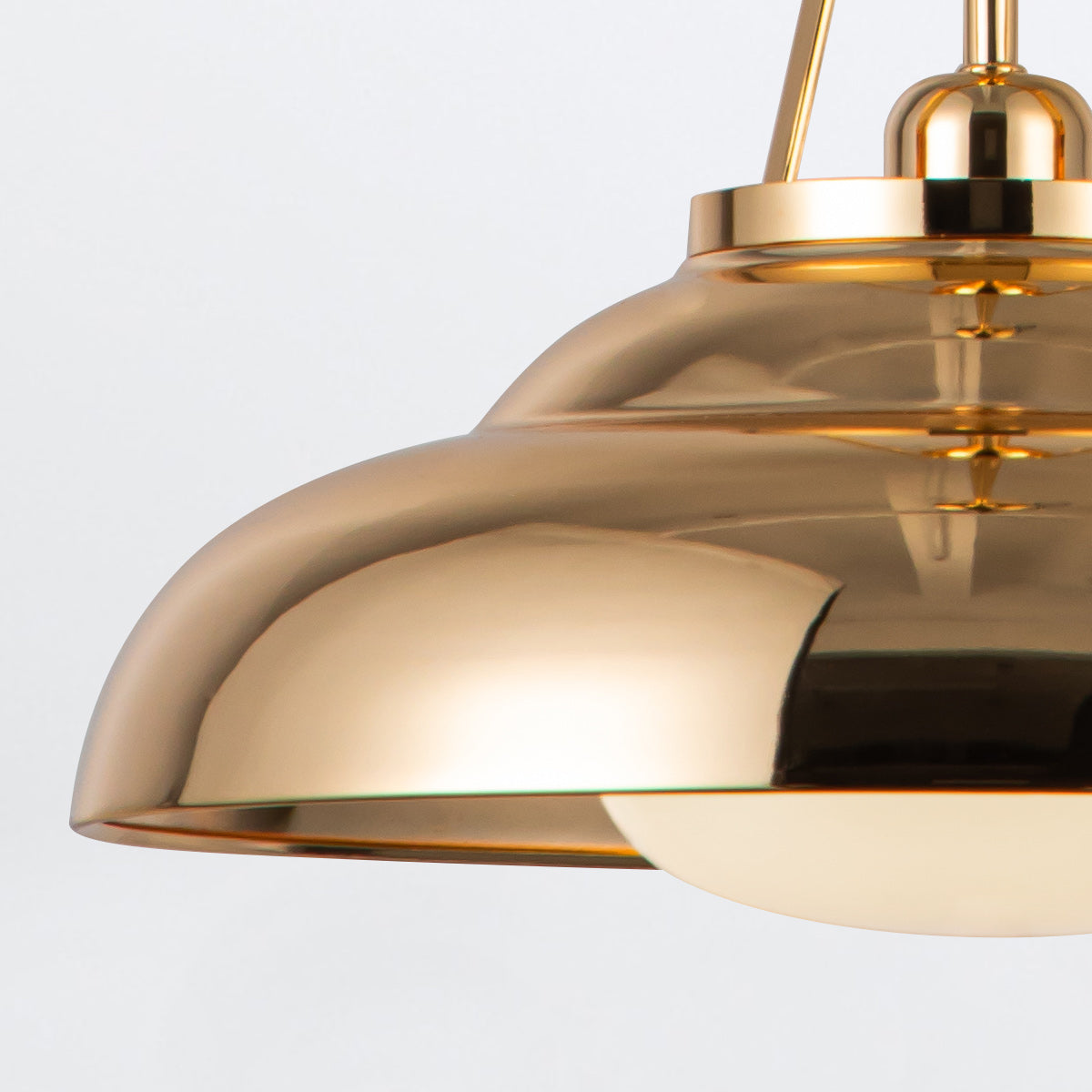Lampa wisząca Palmetto - 1 źródło światła - Polerowany mosiądz, Alora - ePlafoniera.pl