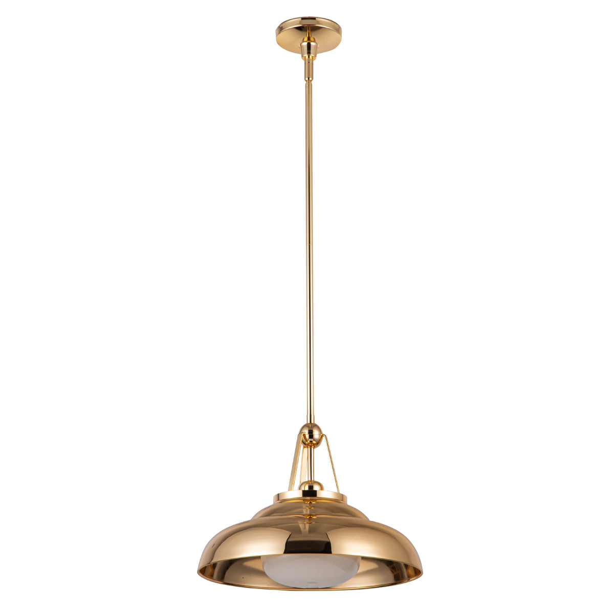 Lampa wisząca Palmetto - 1 źródło światła - Polerowany mosiądz, Alora - ePlafoniera.pl