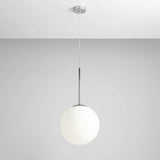 Lampa wisząca pojedyncza Bosso Medium 30 Chrome - Aldex, jedna mleczna kula 1xE27, 1087G4