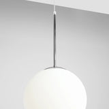 Lampa wisząca pojedyncza Bosso Medium 30 Chrome - Aldex, jedna mleczna kula 1xE27, 1087G4