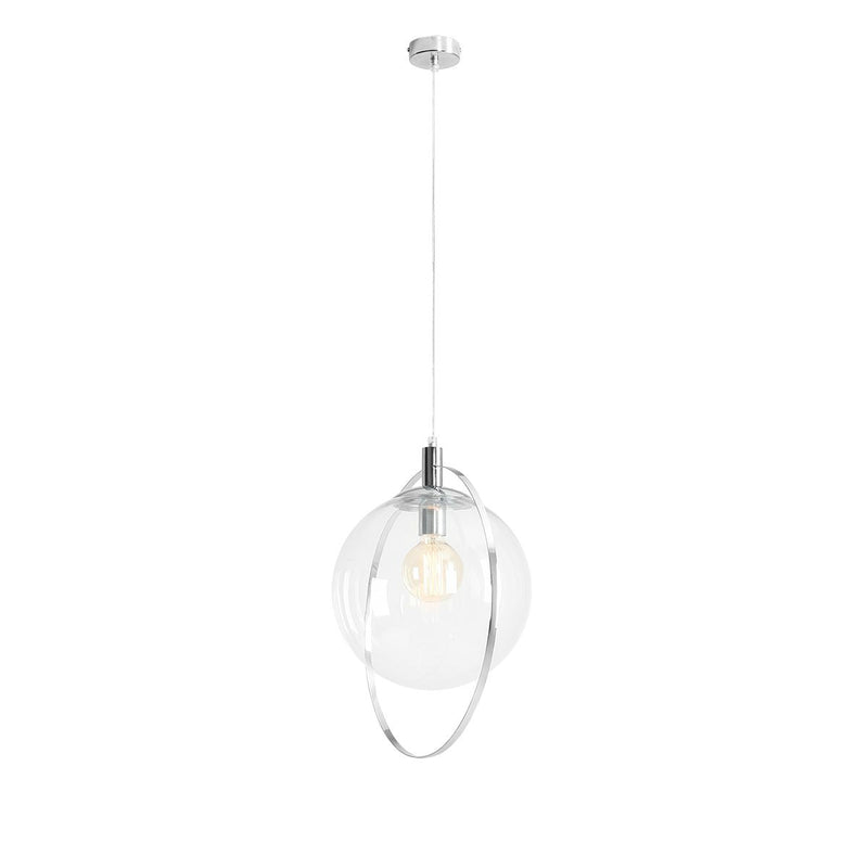 Lampa wisząca pojedyncza - kula przezroczysta, (ramka chrom) 1xE27, Aldex (Aura) 1065G4