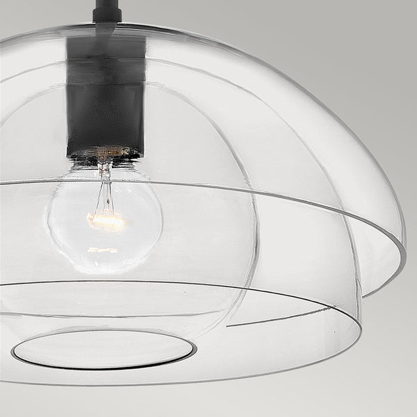 Lampa wisząca/ Półplafon Lotus - 1 źródło światła - Czarna, Hinkley - ePlafoniera.pl