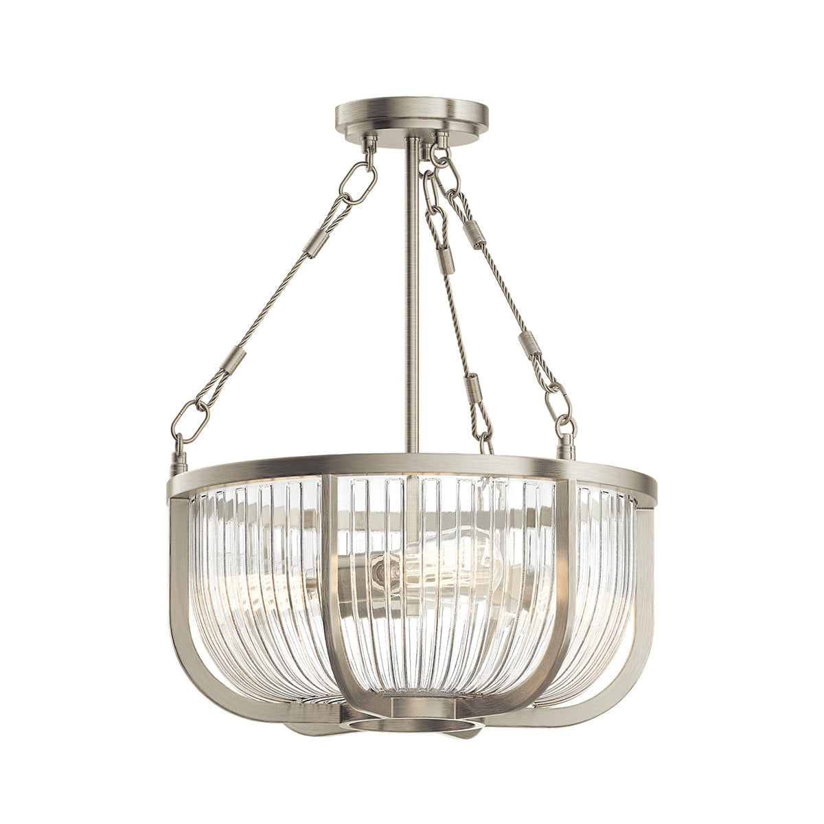 Lampa wisząca/ Półplafon Roux - 3 źródła światła -Szczotkowany nikiel, Kichler - ePlafoniera.pl