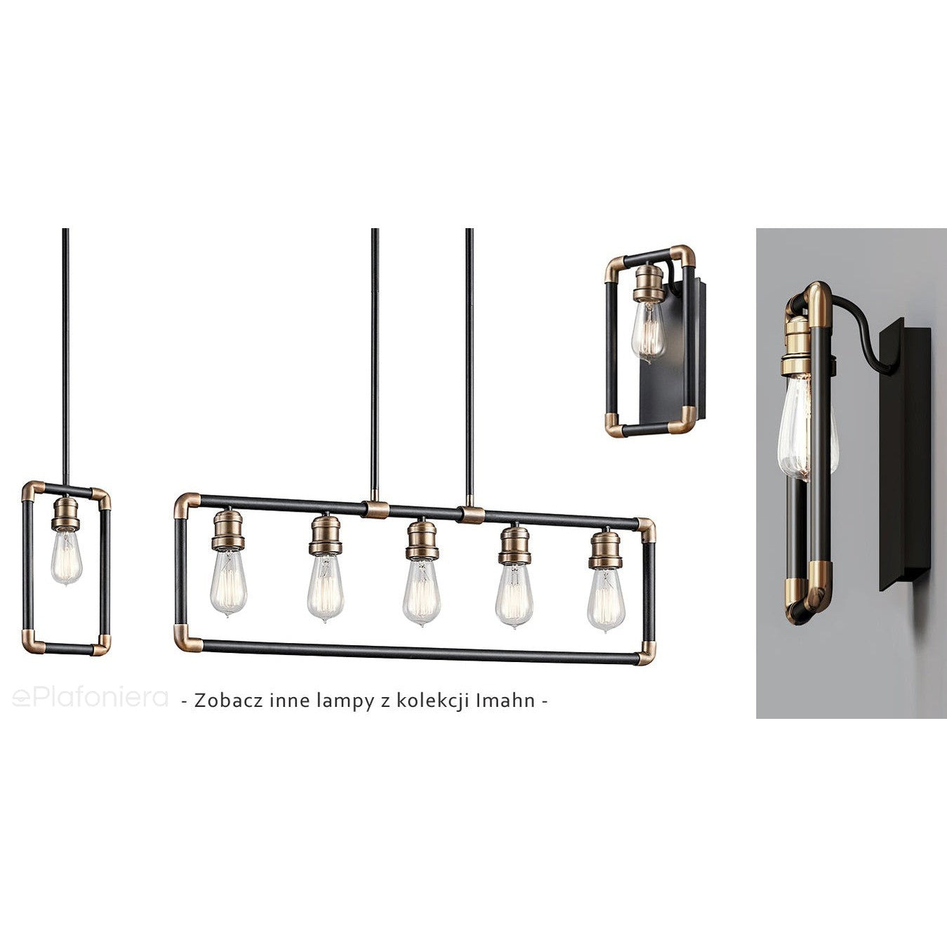 Lampa wisząca ramka do salonu - Kichler, Imahn