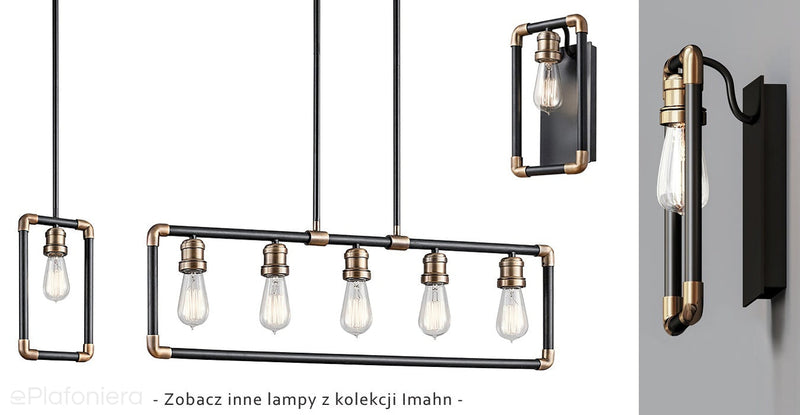 Lampa wisząca ramka do salonu - Kichler, Imahn