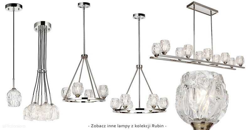 Lampa wisząca Rubin, szlifowane szkło / polerowany nikiel - Feiss (11cm, G9 1x4W)