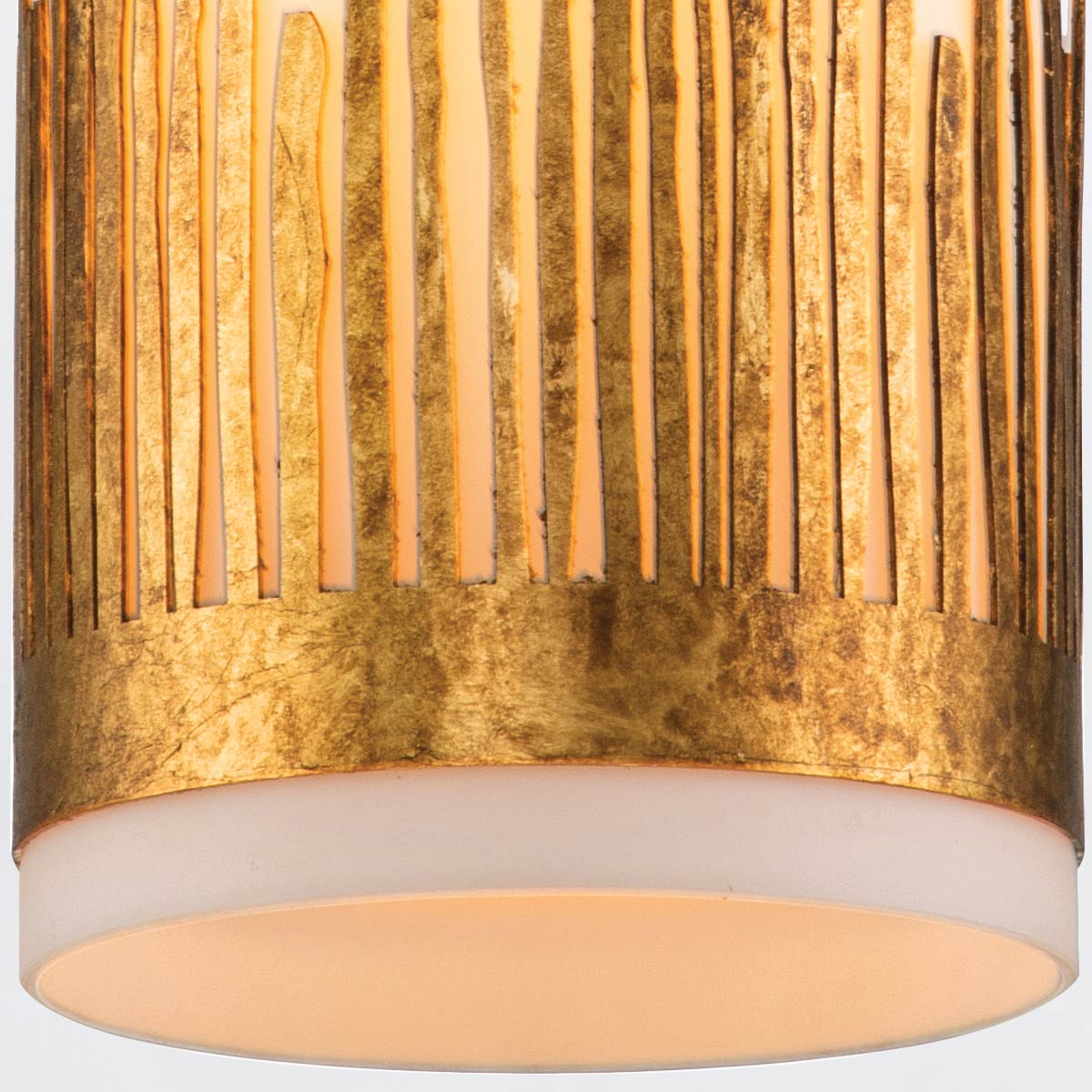 Lampa wisząca Sawgrass - 1 źródło światła - Płatkowe złoto, Quintiesse - ePlafoniera.pl