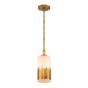 Lampa wisząca Sawgrass - 1 źródło światła - Płatkowe złoto, Quintiesse - ePlafoniera