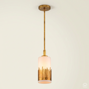 Lampa wisząca Sawgrass - 1 źródło światła - Płatkowe złoto, Quintiesse