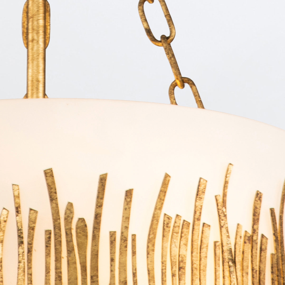 Lampa wisząca Sawgrass - 3 źródła światła - Płatkowe złoto, Quintiesse - ePlafoniera.pl