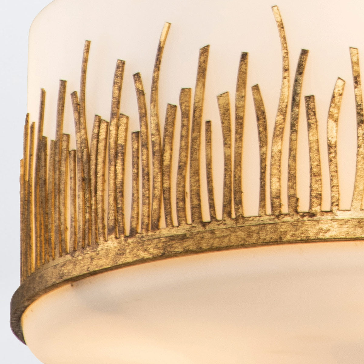 Lampa wisząca Sawgrass - 3 źródła światła - Płatkowe złoto, Quintiesse - ePlafoniera.pl