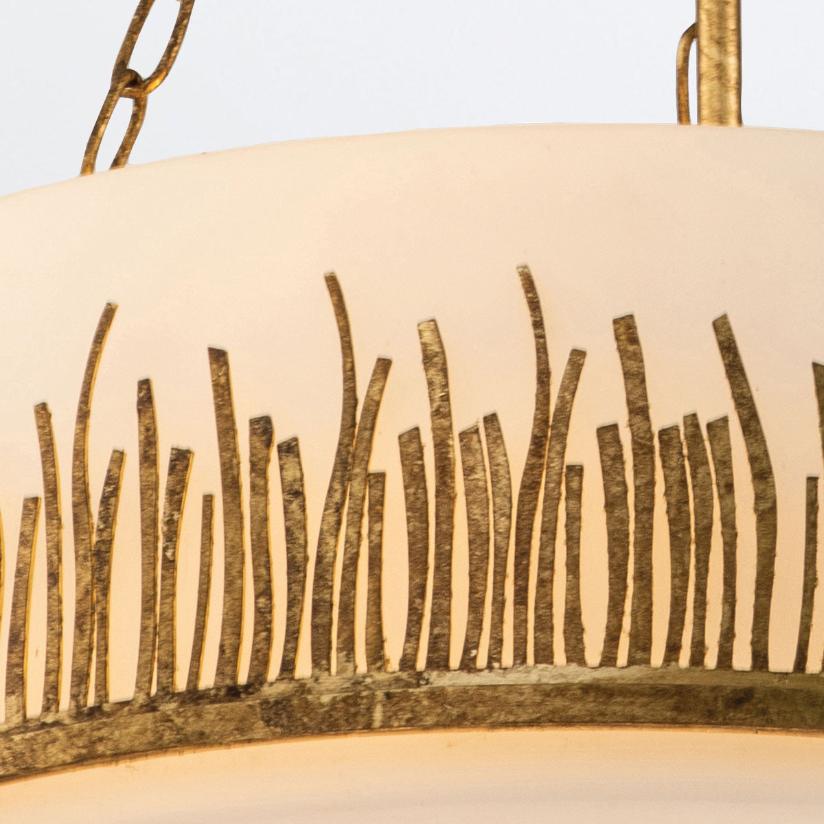 Lampa wisząca Sawgrass - 3 źródła światła - Płatkowe złoto, Quintiesse - ePlafoniera.pl