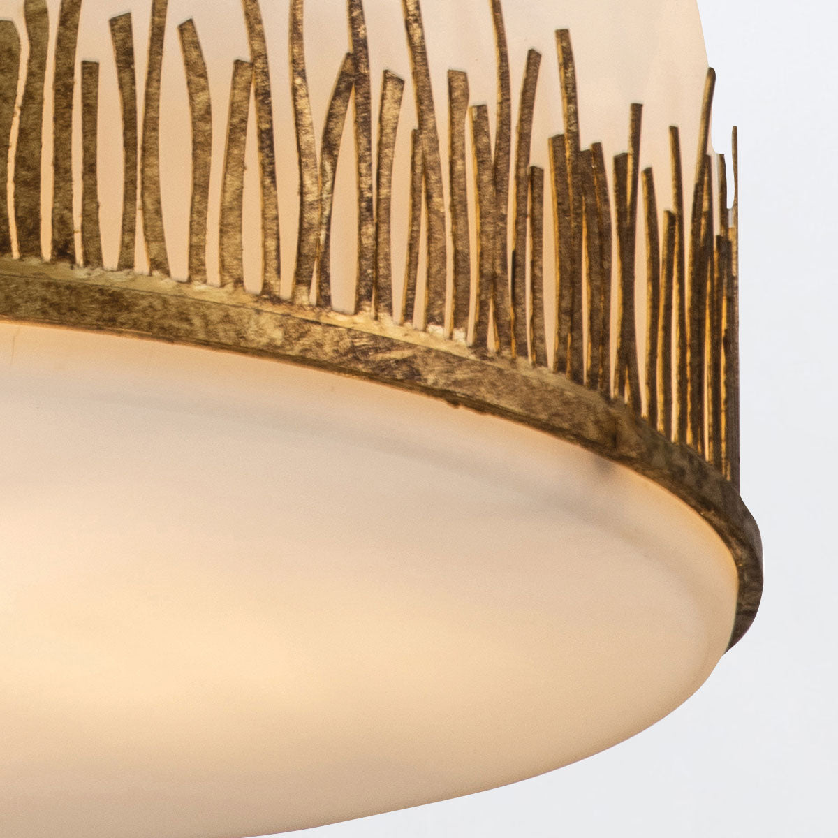 Lampa wisząca Sawgrass - 3 źródła światła - Płatkowe złoto, Quintiesse - ePlafoniera.pl