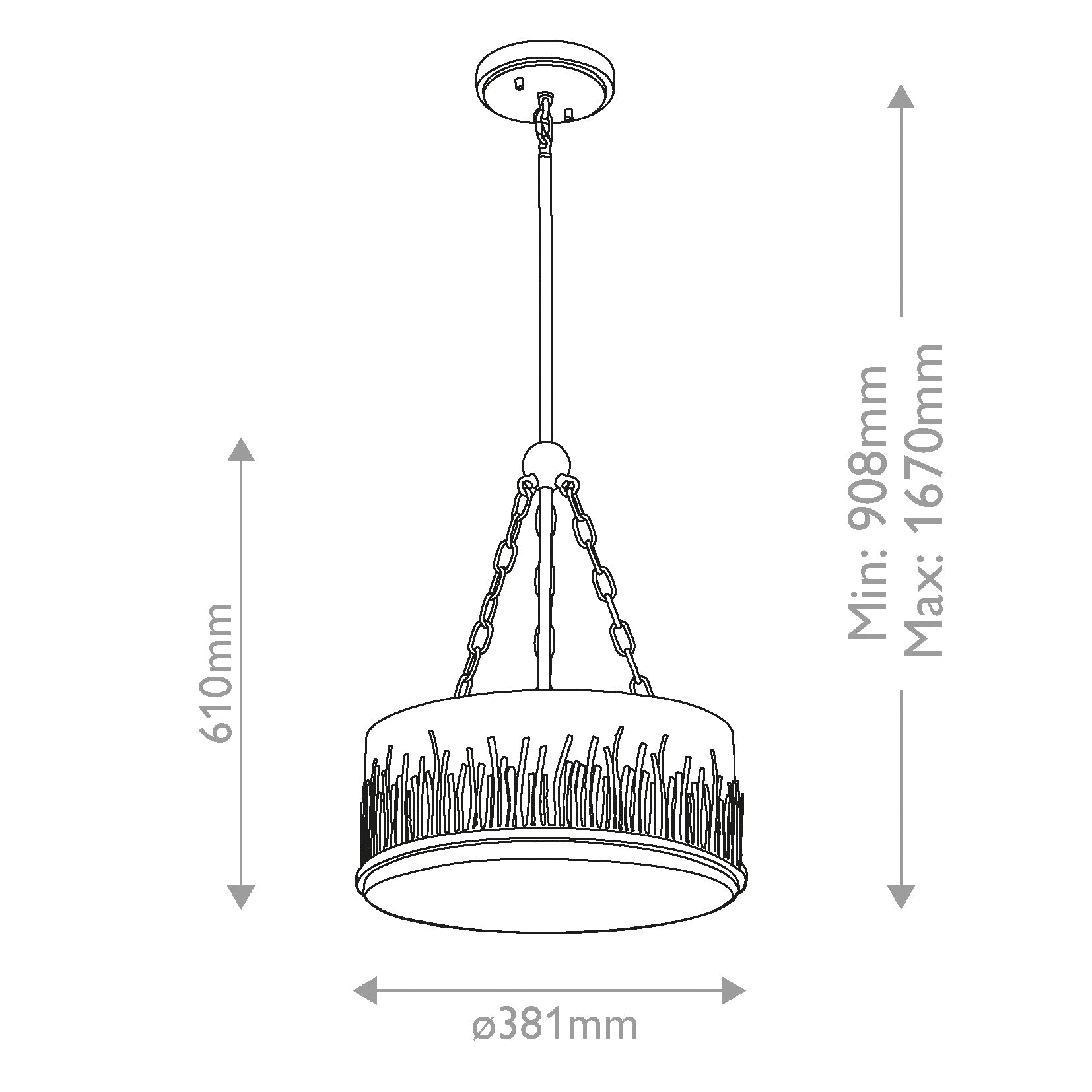 Lampa wisząca Sawgrass - 3 źródła światła - Płatkowe złoto, Quintiesse - ePlafoniera.pl
