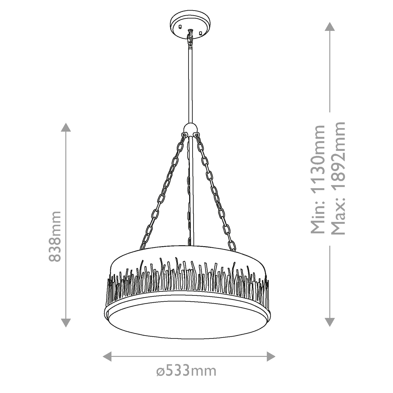 Lampa wisząca Sawgrass - 3 źródła światła - Płatkowe złoto, Quintiesse - ePlafoniera.pl